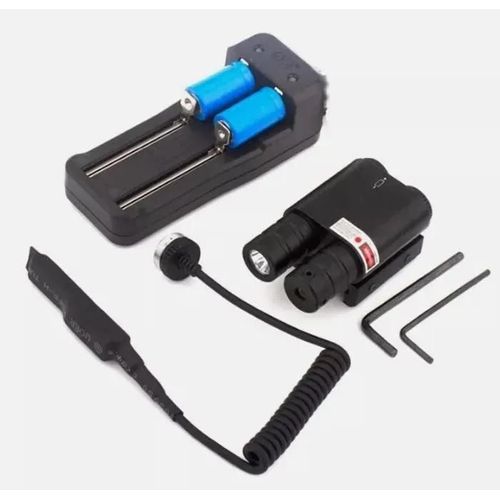 Pointeur Laser Lampe + Interrupteur Normal Et Déporté + Support Rail 20mm - Accessoires Chasse, Tir, Sport