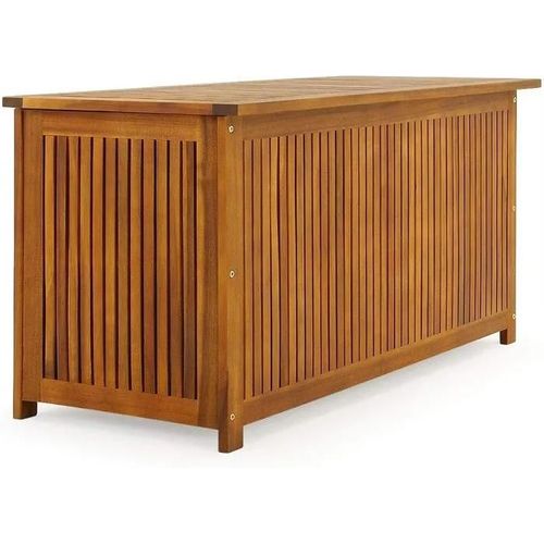 Coffre De Rangement - Acacia - 117x50x59 Cm - Étanche - 250 Litres - Jardin Extérieur