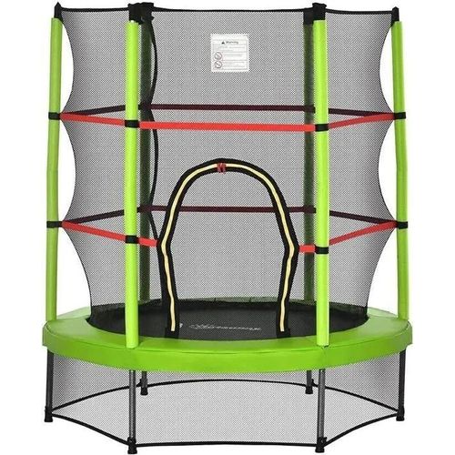 Trampoline Enfant 1,40 X 1,60h M Filet De Sécurité Porte 6 Poteaux 45 Kg Max