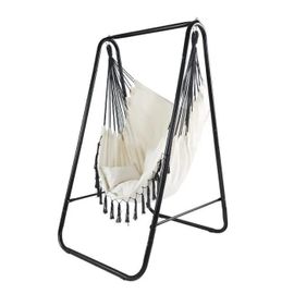 Chaise Fauteuil Suspendue + Châssis Métal Interieur Extérieur Max 100kg Jardin Terrasse