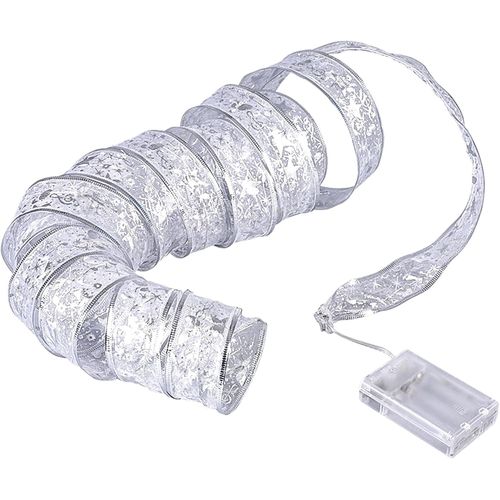 Hamiltion-Guirlandes Lumineuses De Noël En Ruban, 4m 40 Led Guirlandes Lumineuses En Cuivre Avec Pile, Ruban Argenté Avec Lumière Blanche Chaude Pour Mariage, Décoration D'arbre De Noël Du Nouvel An