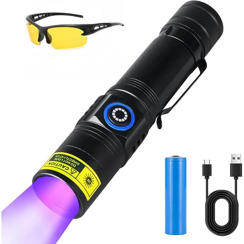 Hamiltion-Lampe De Poche Uv, Lampe De Poche Led Rechargeable, Lampe De Poche Led Rechargeable Par Usb Pour Durcissement De La Résine, Ongles, Détecteur D'urine, Avec Lunettes Uv 