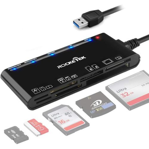 Hamiltion-Lecteur De Carte Usb 3.0 7-En-1 Sd/Tf/Cf/Ms/Xd/Micro Sd - 5 Go/S - Compatible Avec Windows/Linux/Mac Os/Vista