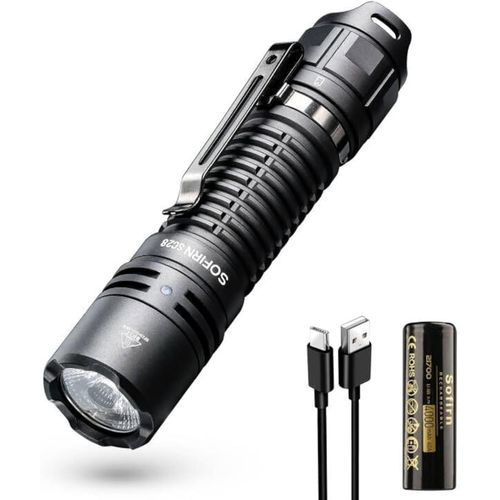 Hamiltion-Sc28 Lampe Torche Led 2800 Lumens Lampe Tactique Lampe De Poche Rechargeable Ultra Puissante Lampe Edc, Pour Camping, Urgence, Chasse, Randonnée