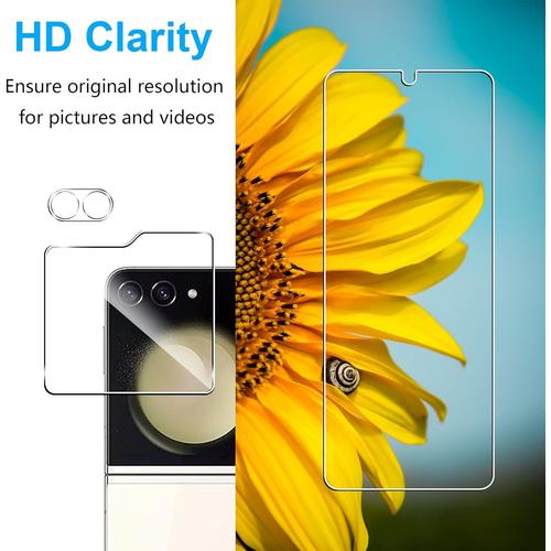Protection écran Compatible avec Samsung galaxy Z Flip 5 5G,2 Pièces Film  Arrière en TPU,2 Pièces Caméra Arrière Protecteur Verre Trempé, Protection  Film Flexible