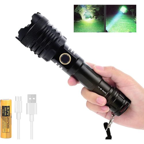 Hamiltion-Lampe De Poche Led La Plus Lumineuse Xhp110 20000 Lumens Puissantes Lampes De Poche Rechargeables Usb Xhp110 Led Avec 21700 Piles Lampe Torche Zoomable Étanche Pour La Chasse Camping Randon