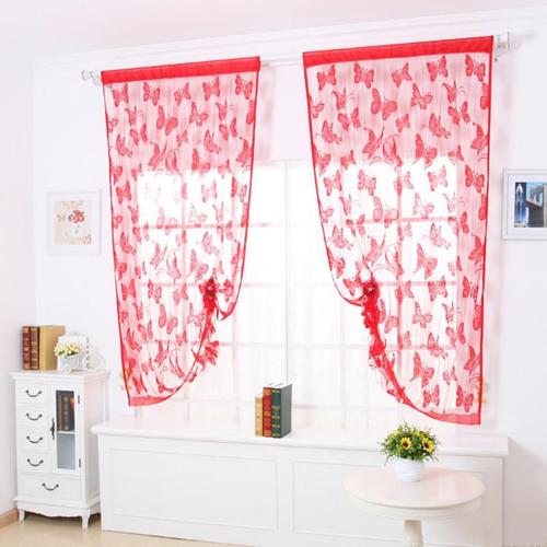 Rideaux Transparents Légers Pour Fenêtre Et Porte, Rideau De Fond Décoratif, Rideau De Porte À Cordes Romantiques, Motif Papillon