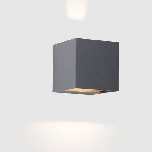 Hamiltion-Applique D'extérieur Carrée Axis Avec Lumière Led Blanc Chaud 3000k En Gris Urbain