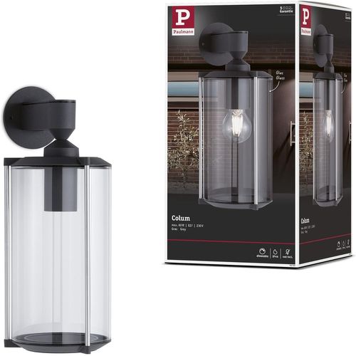 Hamiltion-94282 Applique Outdoor Classique Ronde Max. 60 Watts Éclairage D'extérieur Gris Éclairage De Jardin Verre Mur Extérieur E27