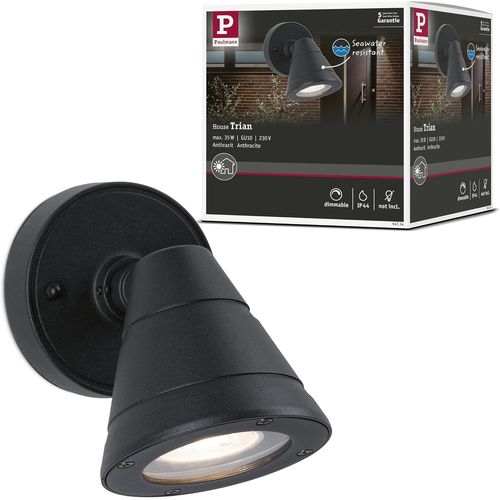 Hamiltion-94734 Luminaire D'extérieur Applique Trian Résistant À L'eau De Mer Ip44 Rond 100x125mm Max. 35v 230v Anthracite Alu Sans Ampoule Gu10, Aluminium