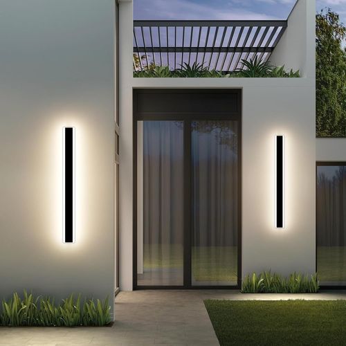 Hamiltion-Applique D'extérieur Moderne 80cm, Applique D'extérieur Noire Avec 3000k Lumière Blanche Chaude, Ip65 Étanche À La Pluie Décoration Minimaliste Applique De Véranda Pour Terrasse Garage