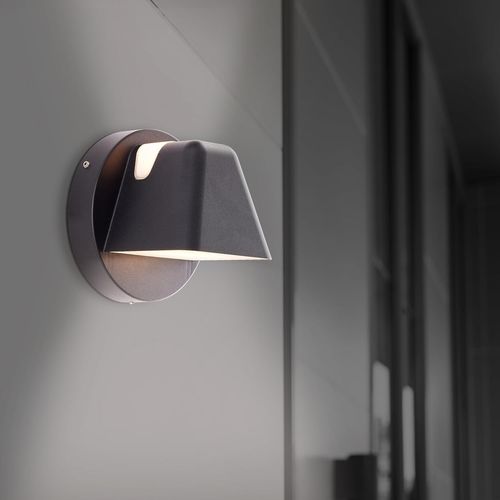 Hamiltion-Applique Murale D'extérieur À Led 2 Flammes Avec Ip44-Applique D'extérieur Noire Avec Couleur De Lumière Blanc Chaud-13 Cm De Hauteur-Max. 4 W-1600 Lumens-Pour Le Jardin En