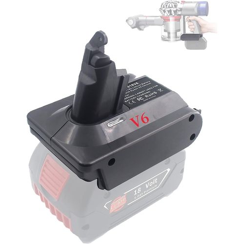 Hamiltion-Adaptateur De Batterie Pour Dyson V6 Pour Batterie Bosch Gba 18V, Compatible Avec Aspirateur Dyson V6 Dc58 Dc59 Dc61 Dc62 Dc72 Dc74 Aspirateur À Main (Pas De Pba)