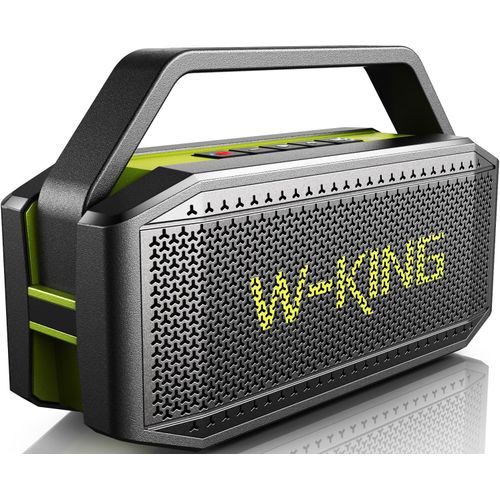 Hamiltion-Enceinte Bluetooth Puissante, (100W Max)60W Haut Parleur Chantier Etanche Portable Sans Fil Bluetooth Speaker Outdoor Boombox Avec Des Deep Bass, Powerbank, Autonomie 40 Hrs, Aux, Carte Tf,