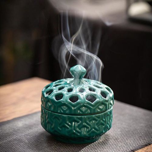 Porte-encens creux en céramique fait à la main, Eva de parfum, bobine de bois de santal, encensoir de parfum, décor de salon et de maison