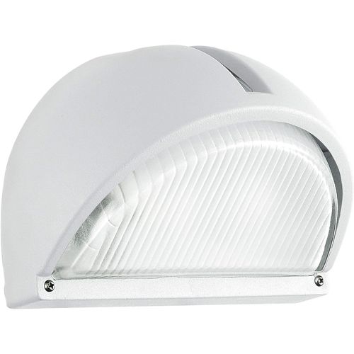 Hamiltion-Applique Murale D'Extérieur Onja-1 Ampoule-Applique Murale En Fonte D'Aluminium-Couleur : Blanc-Verre Strié Transparent-Culot : E27-Ip44