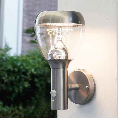 Hamiltion-Led 4 Modes Applique Exterieur/Interieur Avec Détecteur De Mouvement,Moderne Lampe Murale Ip44 Étanche,Argent 9w