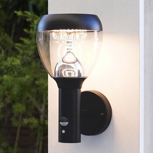 Hamiltion-Led 4 Modes Applique Exterieur/Interieur Avec Détecteur De Mouvement,Moderne Lampe Murale Ip44 Étanche,Noir 9w