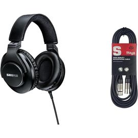 Hamiltion-Srh440A Casque Filaire Circum-Auriculaire Monitoring & Enregistrement, Studio Pro, Réponse Fréquencielle & Stagg Câble Microphone De Haute Qualité Xlr Vers Prise Xlr, 6 M, Noir