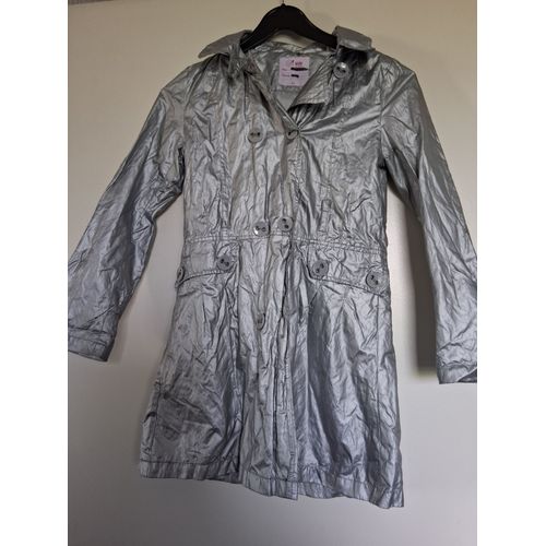 Coupe Vent Légé Froissé Gris Argenté &#34t- 10 Ans&#34 Kids Fille