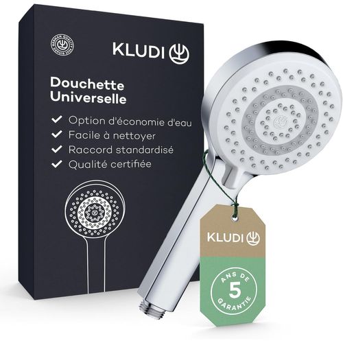 Hamiltion-X1 Douchette Anti Calcaire Avec 3 Types De Jets, Douchette Économisant L'Eau En Option (Standard 15L/M, Option 9 L/Min), Douchette À Main (Ø10,7 Cm), Chromé