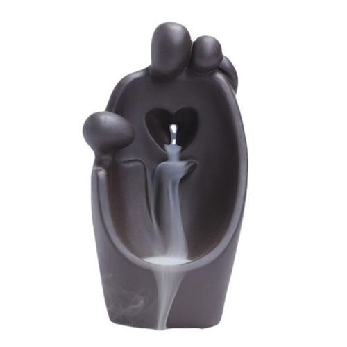 Encensoir brûleur d'arôme à reflux d'argile violette, amour créatif, encensoir pour la famille et les personnes, décoration de maison, ornement de salon de thé