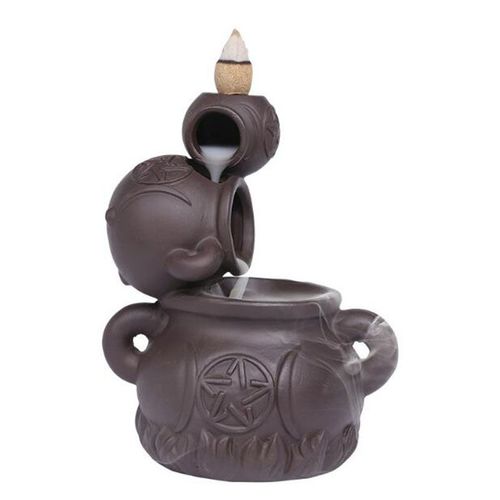 Pot à reflux en argile violette, brûleur d'arôme, porte-encens artisanal en céramique, parfum créatif, décoration pour maison de thé