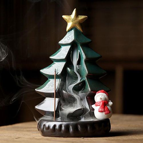 Encensoir à reflux bonhomme de neige pour Festival de noël, brûleur d'arôme, artisanat en céramique, brûleur de parfum pour décoration de maison