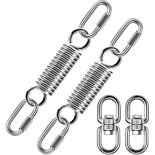 Gothicana By Emplot De 2 Ressorts De Suspension En Acier À 360° Avec Émerillon Pivotant - 4 Mousquetons - Ressort De Suspension Pour Fauteuil Suspendu - Charge Maximale : 250 Kg - Pour Chaise Suspend