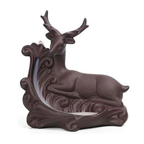 Brûleur d'arôme à reflux d'argile violet, tour de bois de santal, porte-encens, artisanat en céramique, produit de parfum, décoration de maison pour salon