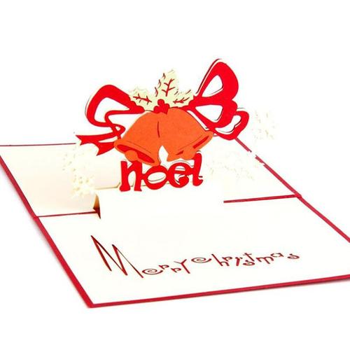 Carte d'invitation 3D créative faite à la main, carte de bénédiction du Festival de noël, carte postale de couleur rouge, cadeau, 3 pièces/ensemble ou 10 pièces/ensemble
