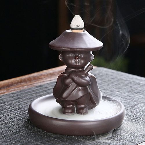 Hanjiang Guying ? brûleur d'encens à reflux, couleur marron, bâton de chevalier, décoration de la maison, artisanat en céramique