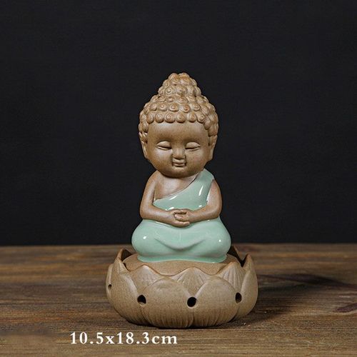 Encensoir en céramique créatif Ruyapo bouddha moine brûleur d'encens artisanat en porcelaine brûleur d'aromathérapie thé ornements pour animaux de compagnie décoration de maison
