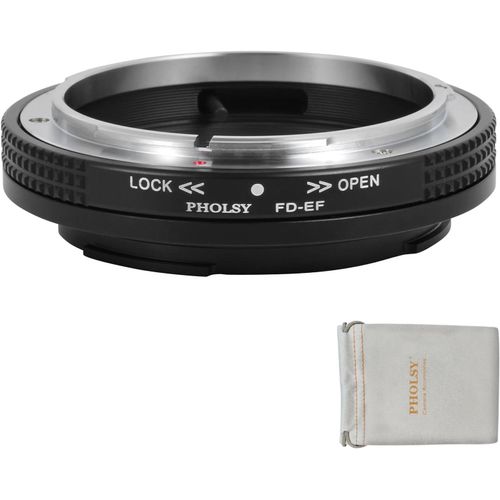 Bague d'adaptation Mise au Point Manuelle avec Levier Ouverture, Uniquement Macro Pas de Verre, Compatible avec objectifs Canon FD FL Mount et Appareil Photo Canon EOS EF-Mount, FD vers EOS