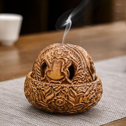 Encensoir antique en céramique pour aromathérapie, Eva d'encens à bobine, refoulement de fumée, parfum, thé, animal de compagnie, décoration d'intérieur