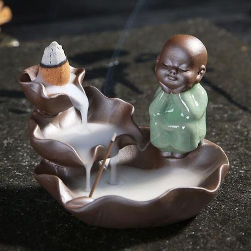 Encensoir à reflux en bois de santal, créatif, moine, profitez de la cascade de Lotus, brûleur d'arôme, décor de maison pour salon