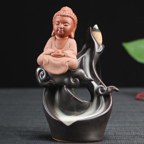 Brûleur d'encens à reflux de bouddha, tour en céramique, Base d'encens à balles, pour la maison, le bureau, le salon de thé, décoration de la maison