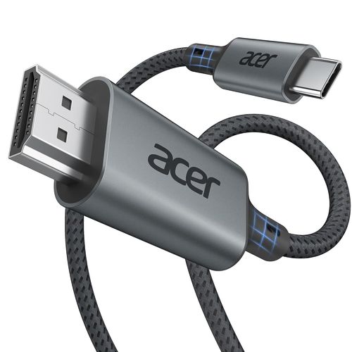 Câble USB C vers HDMI 4K@60Hz 2M, Cable Thunderbolt 4 3 Type C HDMI 2.0 Compatible avec iPhone 16 Plus Pro Max 15 MacBook Pro Air Surface Pro 10 iPad Pro Air Galaxy S24 Ultra