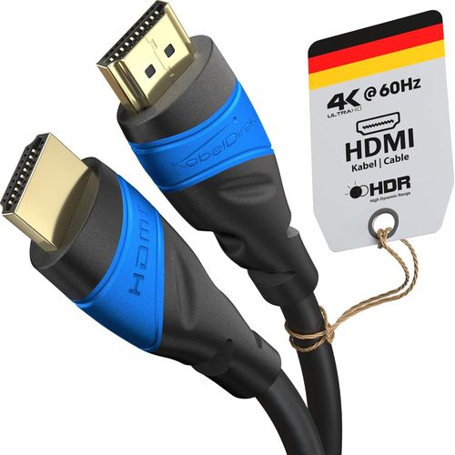 Câble HDMI 4K - 9m et autres longueurs (7,5m à 22,5m) - Câble HDMI conçu en Allemagne - 4K@60Hz, UHD, HDR, ARC, Ethernet - HDMI Câble pour TV HD, PC, PS5, Xbox, Switch