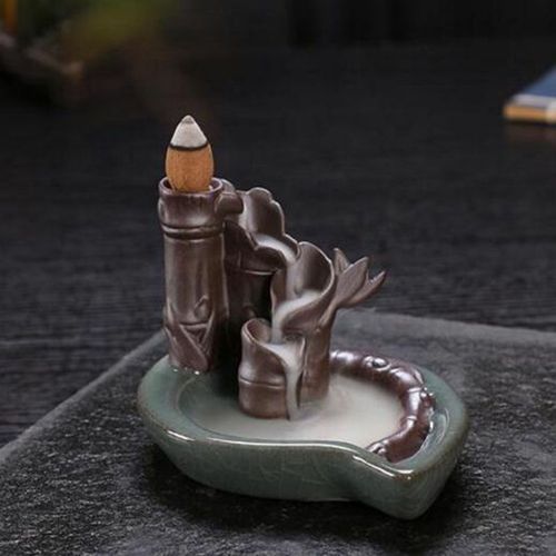Brûleur d'arôme en céramique de bambou, bâton de santal, Base d'encens à reflux, porte-encens d'aromathérapie, encensoir pour maison de thé, décoration de maison