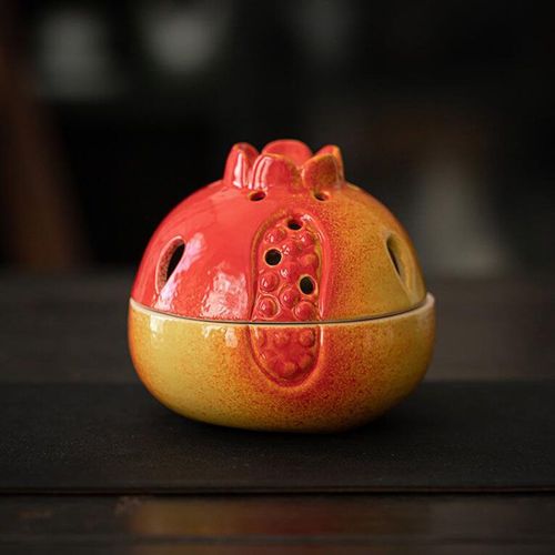 Brûleur d'aromathérapie créatif à grenade, cascade, reflux, fumée, encensoir à bobine, artisanat en céramique, décoration de maison