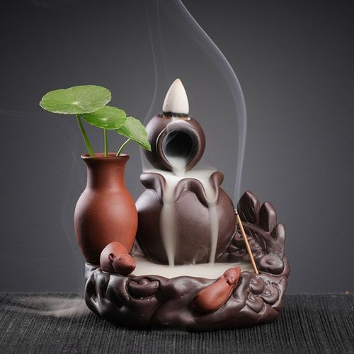 Encensoir à reflux cascade créative, brûleur d'arômes en bois de santal pour décoration de maison