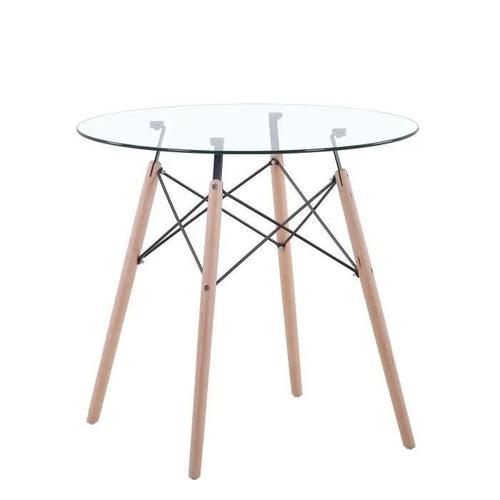 Table À Manger Ronde Scandinave - Pour 2-4 Personnes(Verre)