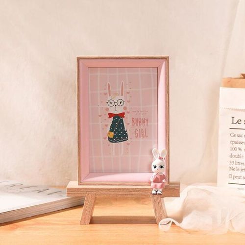 Cadre photo en bois de dessin animé créatif pour enfants, support décoré de photos de famille, affichage de bureau, décoration d'intérieur, 6 po