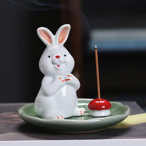 Porte-encens parfumé en porcelaine de bois de santal, base de anciers de thé de lapin, Eva d'arôme, décor à la maison, festival de Pâques