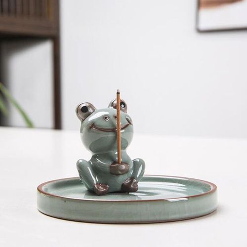 Grenouille en céramique Animal Bâton D'encens Porte-Thé Pet Encens Base Décoration Aromathérapie Support Artisanat