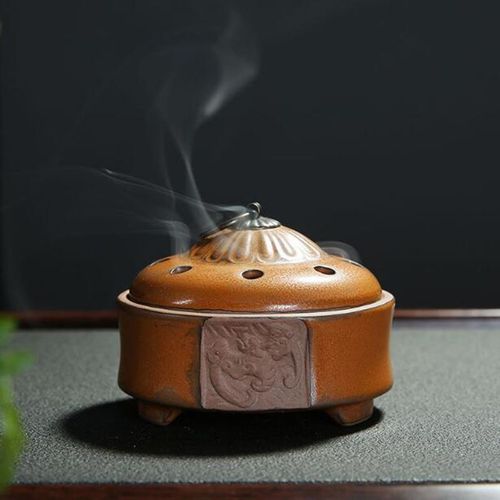 Brûleur d'encens en céramique aromathérapie, porte-encens en bois de santal et absinthe pour salon de maison, brûleur d'encens pour cérémonie de thé, décoration de maison