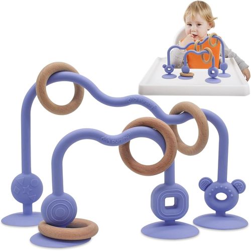 Jouet Ventouse Chaise Haute, Jouet Bebe 6 8 9 Mois,Montessori Sensoriels D'éveil Jeux Bébé Cadeau Enfant Fille et Garçon (Violet)