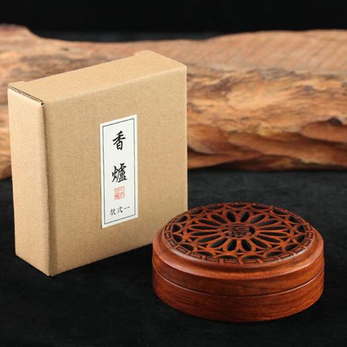 Boîte à bobine en bois de rose vietnamien, brûleur d'encens en bois de santal avec aimant, creux artisanal fait à la main, décoration de maison