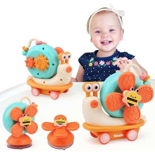 Baby Ventouse Chaise Haute Dès 0-6 Mois, Montessori Sensoriels Jouets Eveil Bebe 1er Age, Jeux Bebe D'éveil Jouet Bain Bébé Cadeau Enfant 6 7 8 9 10 11 12 Mois 1 an Fille et Garçon